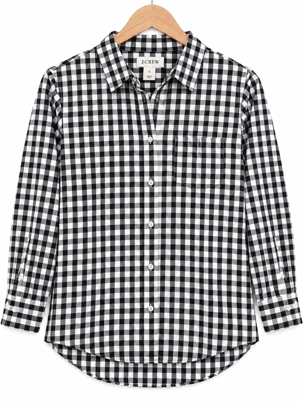 J. Crew women Black and White Gingham Button-Down Shirt